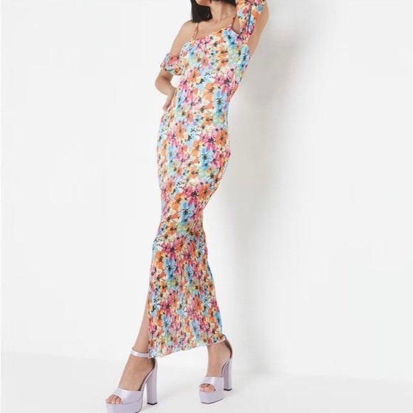 Floral Print Bardot Midaxi Dress - Picture 1 of 11